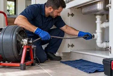 Profissional limpando caixa de gordura em Novo Gama com equipagem correta.